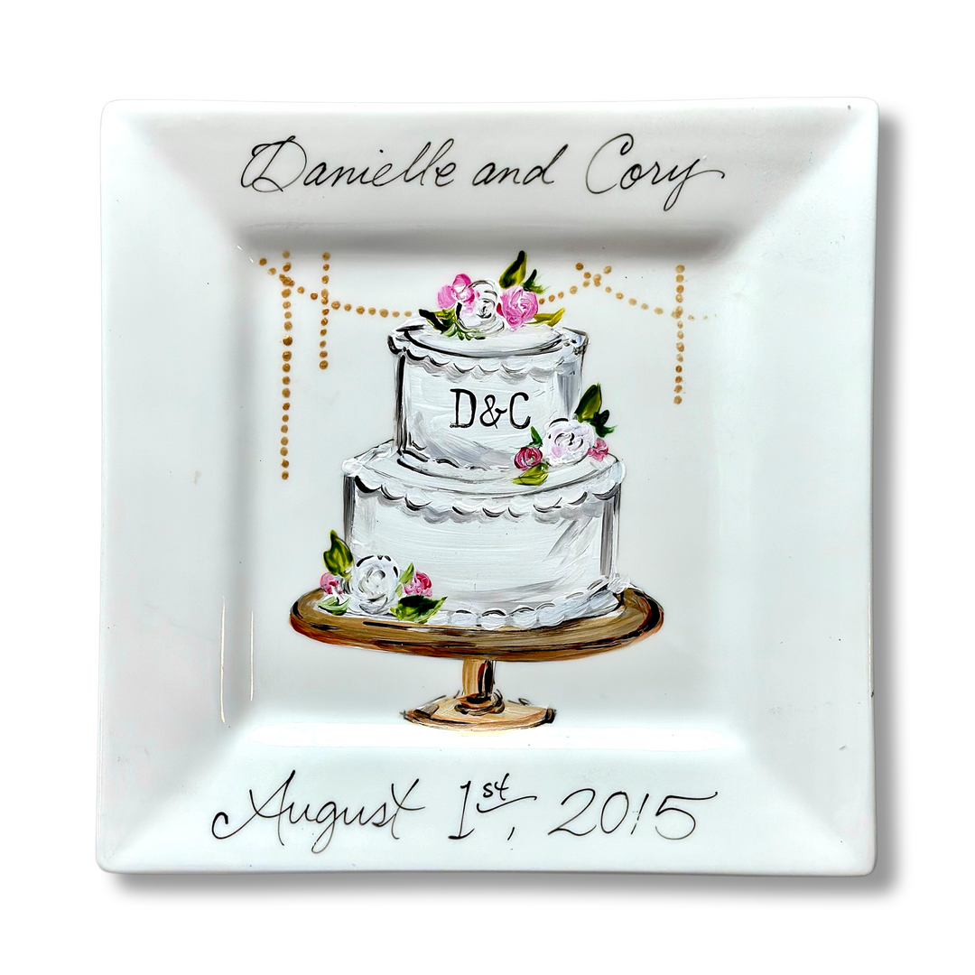Personalized Wedding Cake Plate